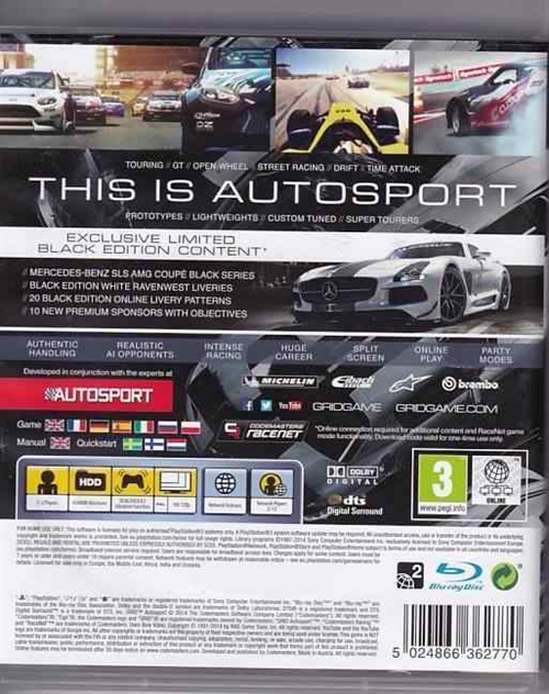 GRID Autosport - PS3  (B Grade) (Genbrug)